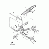 Схема вузла: Задній важіль та Підвіска Yamaha TW225