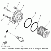 Схема узла: Масляный фильтр Yamaha XV1100 Virago