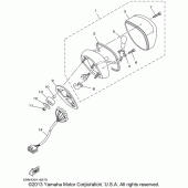 Схема узла: Задний фонарь (Стоп-сигнал) Yamaha XVS650 V-Star Classic