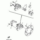 Схема узла: Задний тормозной суппорт Yamaha YZ250 YZ250