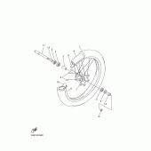 Схема вузла: Переднє колесо Yamaha YZ450F YZ450F