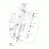 Схема узла: Вилка передней оси Yamaha YZ250 YZ250F