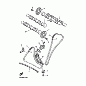 Схема вузла: Розподільний вал та Ланцюг ГРМ Yamaha VMX12 V-MAX