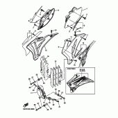 Схема вузла: Кришка боковая и маслобак Yamaha YZ250 YZ250F