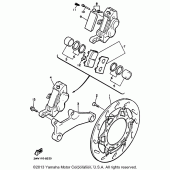 Схема вузла: Задній гальмівний супорт Yamaha XVZ1300 Venture Royale