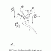 Схема вузла: Пульт управління рульовий та Важіль Yamaha YZ450F YZ450FX
