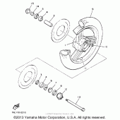 Схема узла: Переднее колесо Yamaha XVZ1300 Venture Royale