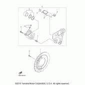 Схема вузла: Задня гальмівна підтримка Yamaha XVS950 V-Star