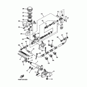 Схема вузла: Задній гальмівний циліндр Yamaha XV1600 Wild Star