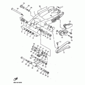 Схема вузла: Задній важіль та Підвіска Yamaha YZ400