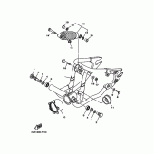 Схема вузла: Задній важіль та підвіска Yamaha XVS650 V-Star Classic