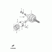 Схема вузла: Колінчастий вал та Поршень Yamaha YP250 X-MAX