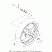 Схема вузла: Переднє колесо Yamaha XV1900 Raider