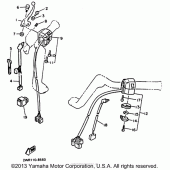 Схема вузла: Пульт управління рульовий та Важель Yamaha XVZ1300 Venture Royale