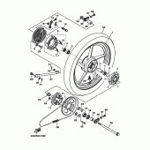 Схема узла: Заднее колесо Yamaha YBR125