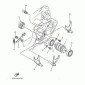 Схема узла: Копирный вал и Вилки Yamaha YZ250 YZ250