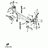 Схема вузла: Пульт управління рульовий та Важель Yamaha XT350 XT350