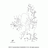 Схема узла: Облицовочные элементы (1) Yamaha XV1700 Road Star Midnight Silverado