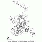 Схема узла: Переднее колесо Yamaha XV1100 Virago