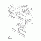Схема вузла: Задній важіль та Підвіска Yamaha WR400F