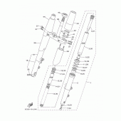 Схема вузла: Вилка передньої осі Yamaha XV1900 Stratoliner S