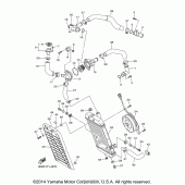 Схема вузла: Радіатор та Патрубок системи охолодження Yamaha XVS1300 V-Star Deluxe