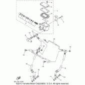 Схема вузла: Передній гальмівний циліндр Yamaha XVS1100 V-Star Custom