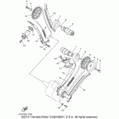 Схема вузла: Розподільний вал та Ланцюг ГРМ Yamaha XVS650 V-Star Classic