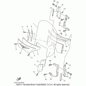 Схема вузла: Облицювальні елементи (1) Yamaha XV1600 Road Star Silverado