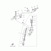 Схема узла: Задний тормозной цилиндр Yamaha YZ125