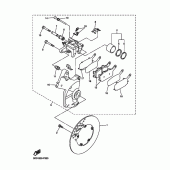 Схема вузла: Задній гальмівний супорт Yamaha FZ1 FZ1 FAZER (S-TYPE ABS)