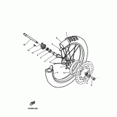 Схема вузла: Переднє колесо Yamaha TT600