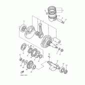 Схема вузла: Колінчастий вал та Поршень Yamaha XT600 XT600
