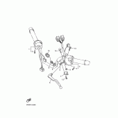 Схема узла: Пульт управления рулевой и Рычаг Yamaha XJ600 Diversion (Naked)