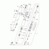 Схема вузла: Вилка передньої осі Yamaha XV1900 Roadliner S