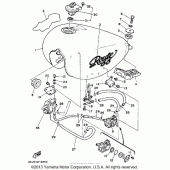 Схема узла: Топливный бак (Non-calinia) Yamaha XV250 Route 66