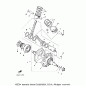 Схема вузла: Колінчастий вал та Поршень Yamaha XV250 V-Star