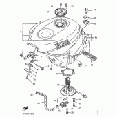 Схема узла: Топливный бак Yamaha YZF750 YZF750