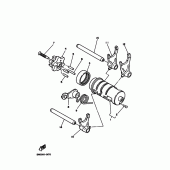 Схема вузла: Копірний вал та Вилки Yamaha TW200