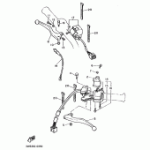 Схема узла: Пульт управления рулевой и Рычаг Yamaha XT500