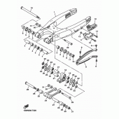 Схема вузла: Задній важіль та підвіска Yamaha YZ250 YZ250F
