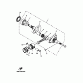 Схема вузла: Колінчастий вал та Поршень Yamaha TTR90 TT-R90