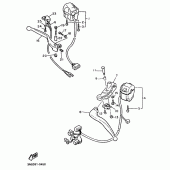 Схема узла: Пульт управления рулевой и Рычаг Yamaha XJ900 Diversion