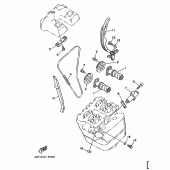 Схема узла: Распредвал и Цепь ГРМ Yamaha TT250R TT-R