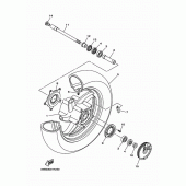 Схема узла: Переднее колесо Yamaha YP400