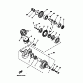 Схема вузла: Колінчастий вал та Поршень Yamaha XT225 XT225