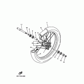 Схема узла: Переднее колесо Yamaha YZ125