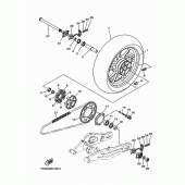Схема вузла: Заднє колесо Yamaha MT07/MTT690 MT-07