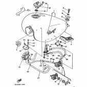 Схема вузла: Паливний бак Yamaha XV250 Virago