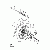 Схема вузла: Заднє колесо Yamaha XVS1100 V-Star Silverado